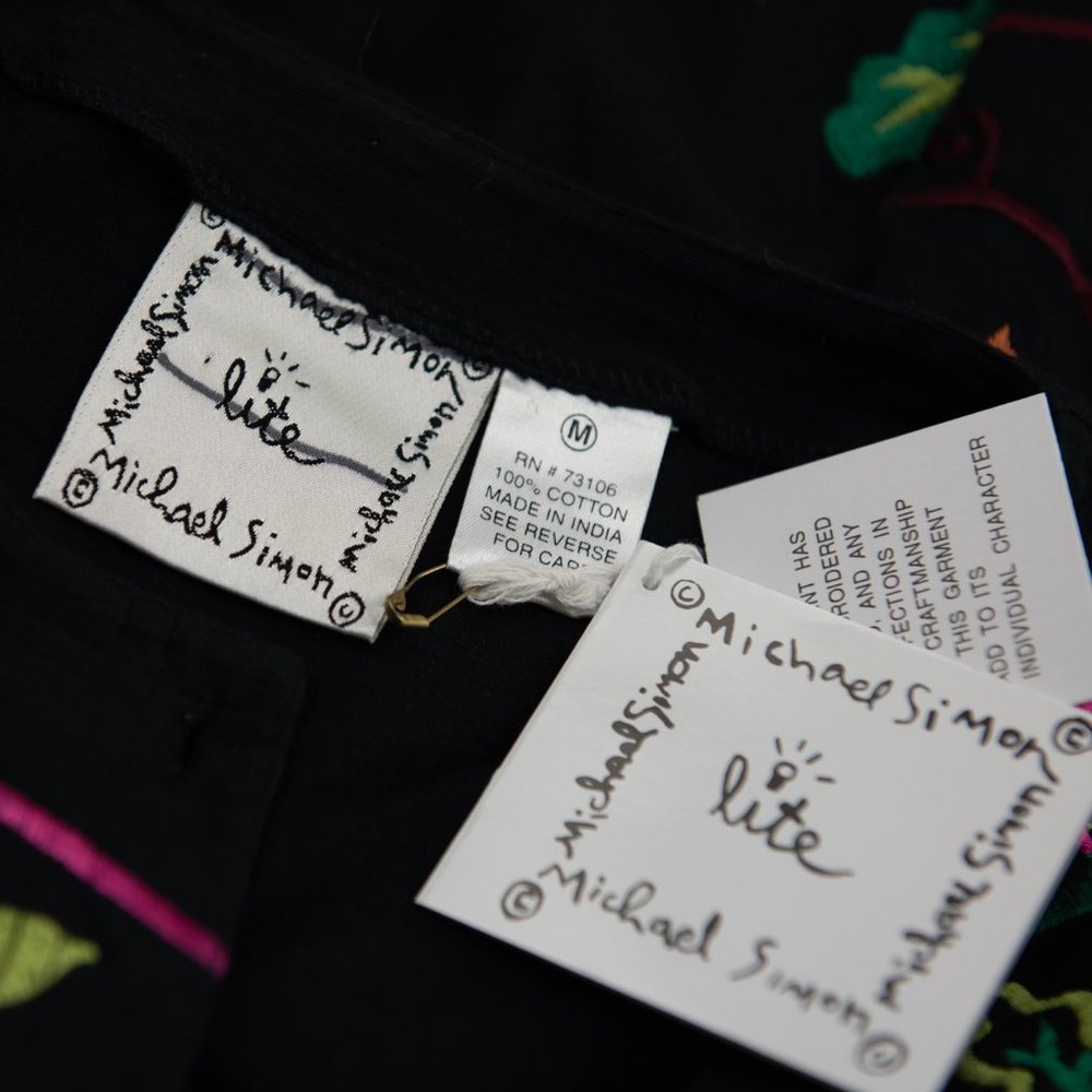 Michael Simon Embroidered Cardigan Vintage Jacket Colorful Deadstock Med New - Picture 3 of 6